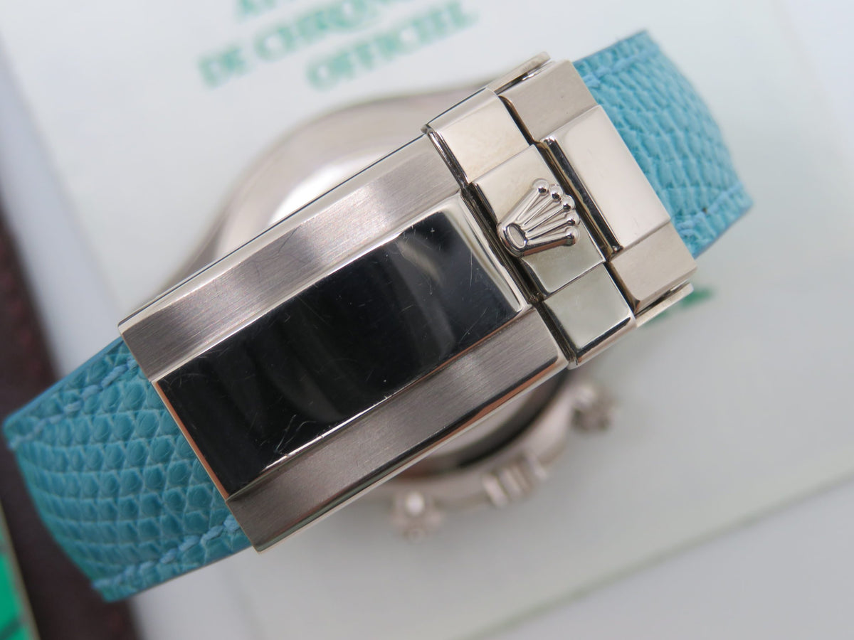 2000 Rolex Daytona 116519 Turquoise Dial 18k White Gold Men’s Wristwatch