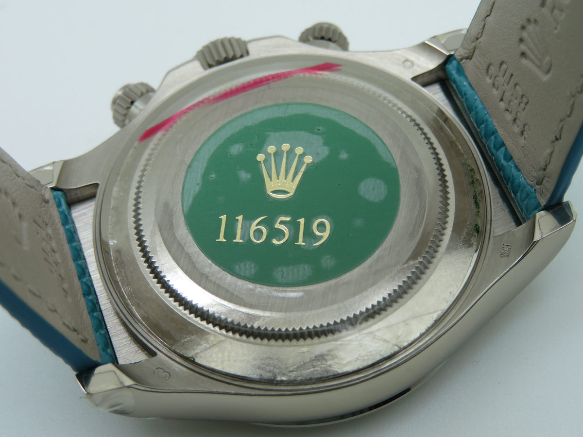 2000 Rolex Daytona 116519 Turquoise Dial 18k White Gold Men’s Wristwatch