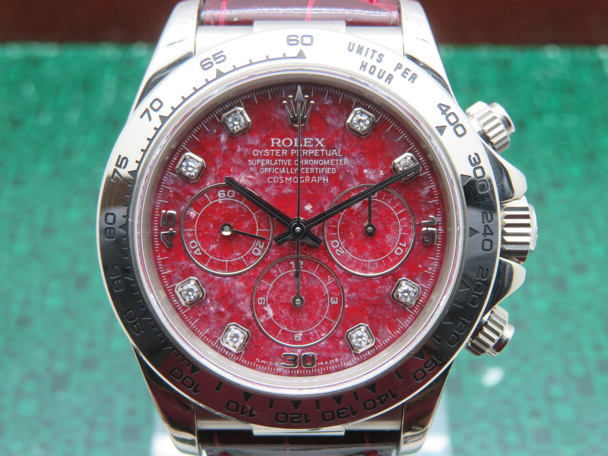 1998 Rolex Daytona 16519 Zenith Grossular Rubellite Diamond Dial Full Set